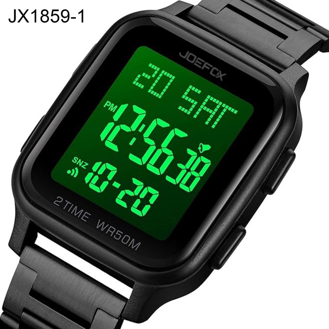 Miniatura 2 de JX1859-1 NEGRO METALICO HOMBRE RELOJ